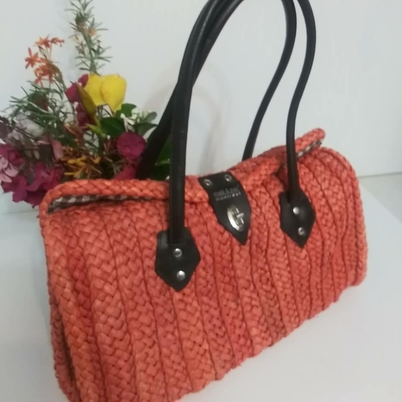 Matt & Nat Vegan Straw Purse Handbag Coral - Picture 5 of 7